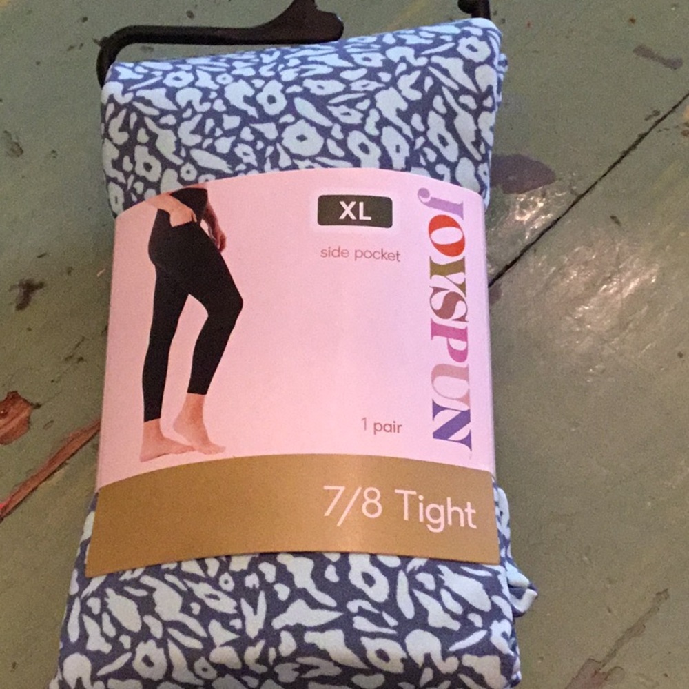 Joyspun Women's XL Blue Patterned 7/8 Tights